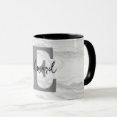 Moderne en Klassieke Marmeren Monogram Letter E Mok (Voorkant rechts)