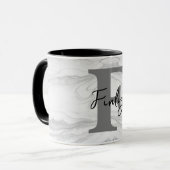 Moderne en Klassieke Marmeren Monogram Letter F Mok (Voorkant links)