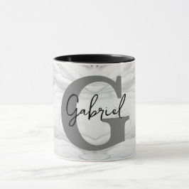 Moderne en Klassieke Marmeren Monogram Letter G Mok