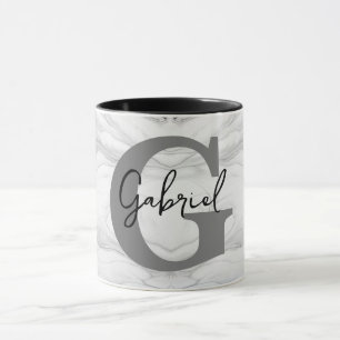 Moderne en Klassieke Marmeren Monogram Letter G Mok