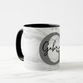 Moderne en Klassieke Marmeren Monogram Letter G Mok (Voorkant links)