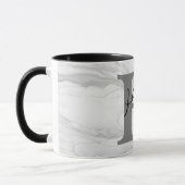 Moderne en Klassieke Marmeren Monogram Letter H Mok (Links)