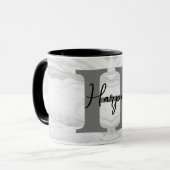 Moderne en Klassieke Marmeren Monogram Letter H Mok (Voorkant links)