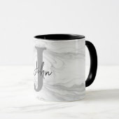 Moderne en Klassieke Marmeren Monogram Letter J Mok (Voorkant rechts)
