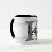 Moderne en Klassieke Marmeren Monogram Letter K Mok (Voorkant links)