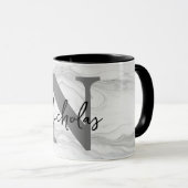 Moderne en Klassieke Marmeren Monogram Letter N Mok (Voorkant rechts)