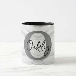 Moderne en Klassieke Marmeren Monogram Letter O Mok