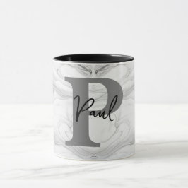 Moderne en Klassieke Marmeren Monogram Letter P Mok