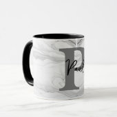 Moderne en Klassieke Marmeren Monogram Letter P Mok (Voorkant links)