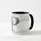 Moderne en Klassieke Marmeren Monogram Letter P Mok (Voorkant rechts)
