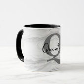 Moderne en Klassieke Marmeren Monogram Letter Q Mok (Voorkant links)
