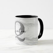 Moderne en Klassieke Marmeren Monogram Letter Q Mok (Voorkant rechts)
