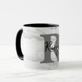 Moderne en Klassieke Marmeren Monogram Letter R Mok (Voorkant links)