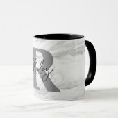 Moderne en Klassieke Marmeren Monogram Letter R Mok (Voorkant rechts)