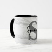 Moderne en Klassieke Marmeren Monogram Letter S Mok (Voorkant links)