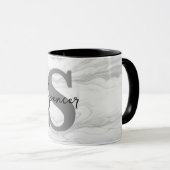 Moderne en Klassieke Marmeren Monogram Letter S Mok (Voorkant rechts)