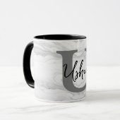 Moderne en Klassieke Marmeren Monogram Letter U Mok (Voorkant links)