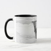 Moderne en Klassieke Marmeren Monogram Letter W Mok (Links)