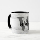 Moderne en Klassieke Marmeren Monogram Letter W Mok (Voorkant links)