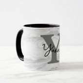 Moderne en Klassieke Marmeren Monogram Letter Y Mok (Voorkant links)