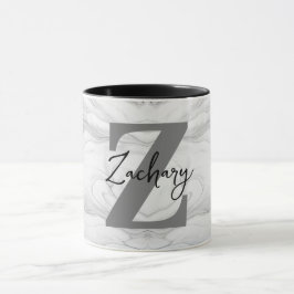 Moderne en Klassieke Marmeren Monogram Letter Z Mok