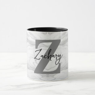 Moderne en Klassieke Marmeren Monogram Letter Z Mok