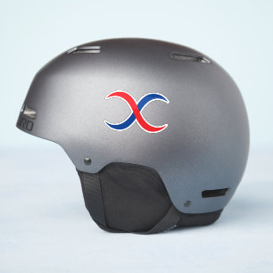 Moderne en Klassieke Rode en Blauwe Letter X Monog Sticker