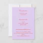 Moderne en Kleurrijke Bruiloft Details Behuizing K RSVP Kaartje (Achterkant)