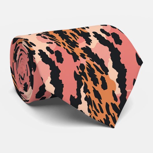 Moderne en Kleurrijke Dierenprint Stropdas (Opgerold)