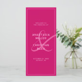 Moderne en Krachtige Magenta Programma Kaart (Staand voorkant)