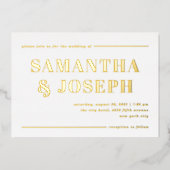 Moderne en Krachtige Typografie | Minimalistische  Folie Uitnodiging (Voorkant)