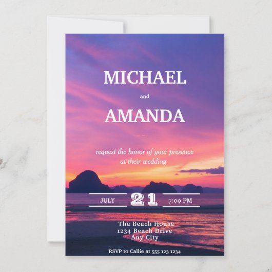 Moderne en legante uitnodiging voor een zonneschij (Voorkant)