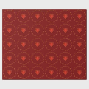 Moderne en luxe goud rode geometrische hart liefde cadeaupapier
