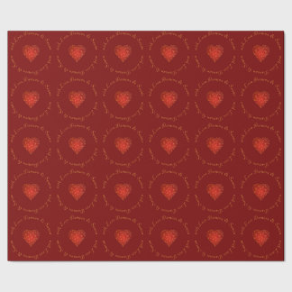 Moderne en luxe goud rode geometrische hart liefde cadeaupapier