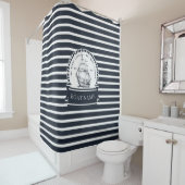 Moderne en Luxe Nautische Bootnaam Douchegordijn (In situ)