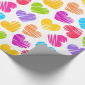 Moderne en meisjesachtige levendige gekrabbelde ha cadeaupapier (Hoek)