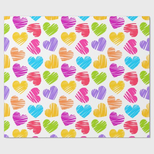 Moderne en meisjesachtige levendige gekrabbelde ha cadeaupapier (Vlak)