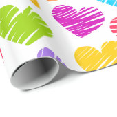 Moderne en meisjesachtige levendige gekrabbelde ha cadeaupapier (Rol Hoek)