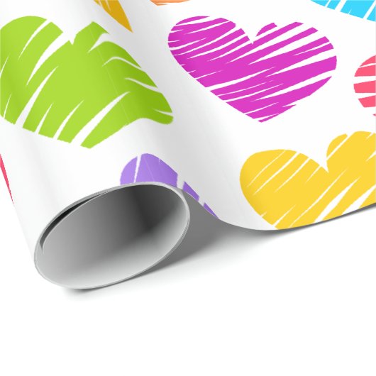 Moderne en meisjesachtige levendige gekrabbelde ha cadeaupapier (Rol Hoek)