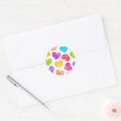 Moderne en meisjesachtige levendige gekrabbelde ha ronde sticker (Envelop)