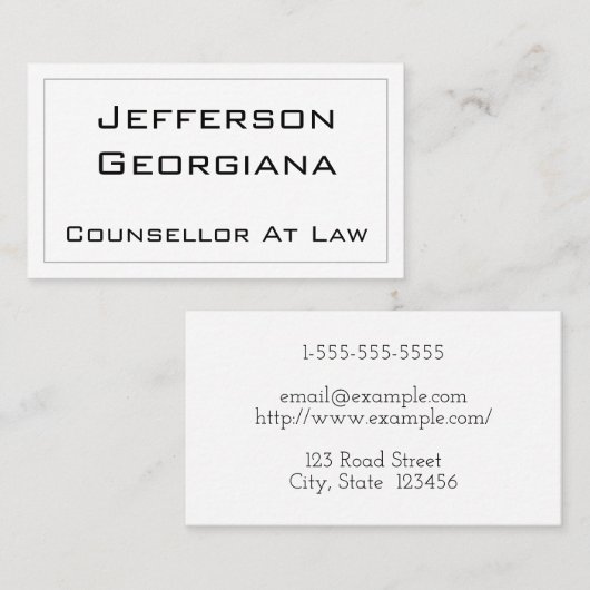 Moderne en minimale adviseur op het Visitekaartje (Voorkant / Achterkant)