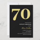 Moderne en minimale Black Gold-typografie Verjaard Kaart (Voorkant)