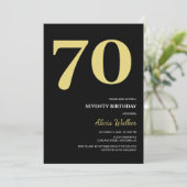 Moderne en minimale Black Gold-typografie Verjaard Kaart (Staand voorkant)