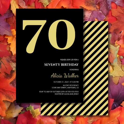 Moderne en minimale Black Gold-typografie Verjaard Kaart