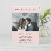 Moderne en minimale blindheid | One Photo Wedding Kaart (Staand voorkant)
