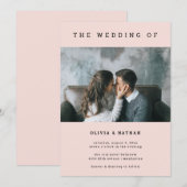 Moderne en minimale blindheid | One Photo Wedding Kaart (Voorkant / Achterkant)