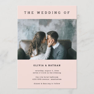 Moderne en minimale blindheid   One Photo Wedding Kaart