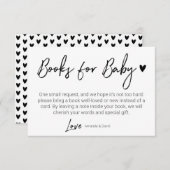 Moderne en minimale Boeken voor het Baby zwarte pe Informatiekaartje (Voorkant / Achterkant)