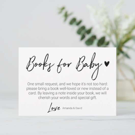 Moderne en minimale Boeken voor het Baby zwarte pe Informatiekaartje (Staand voorkant)