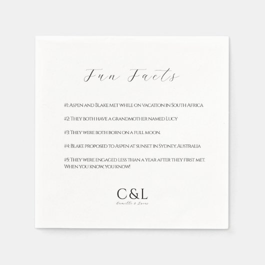 Moderne en minimale bruiloft papier borden servet (Voorkant)